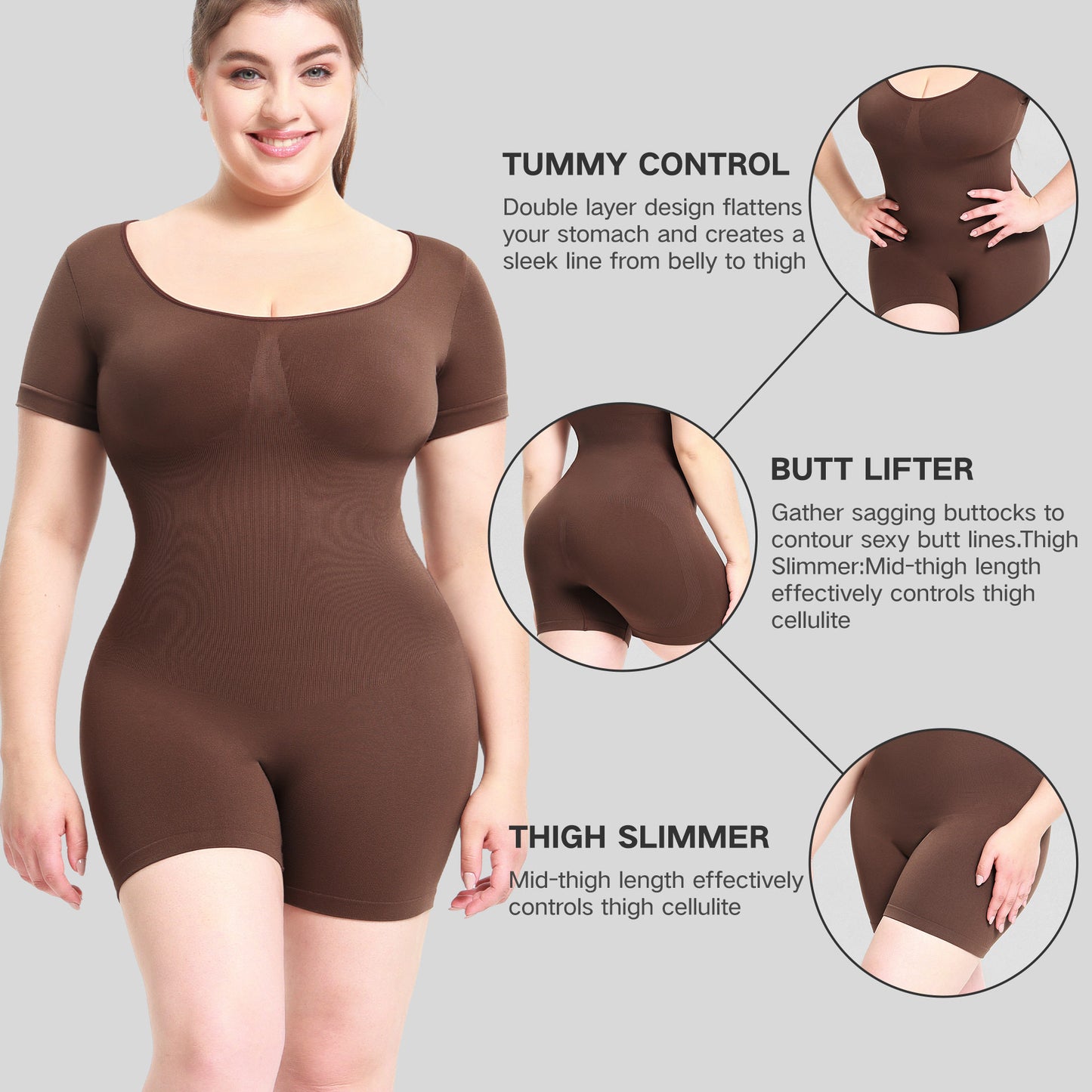 Strapless Tummy Control Bodysuit for Women