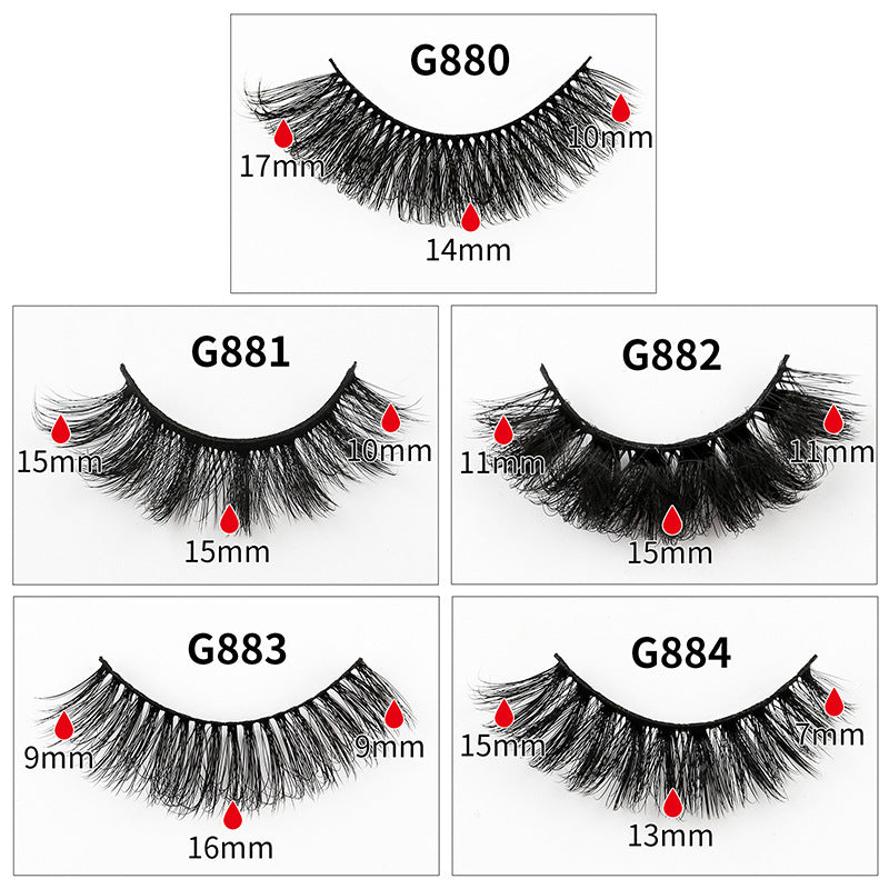 3D Voluminous False Eyelashes 8-Pair Set