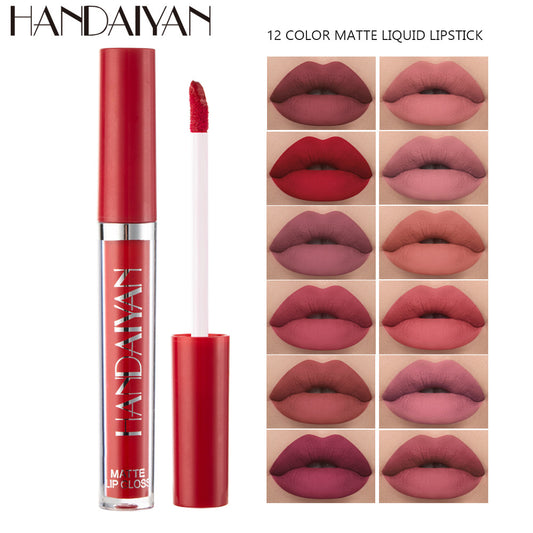 12-Color Matte Lip Glaze Liquid Lipstick