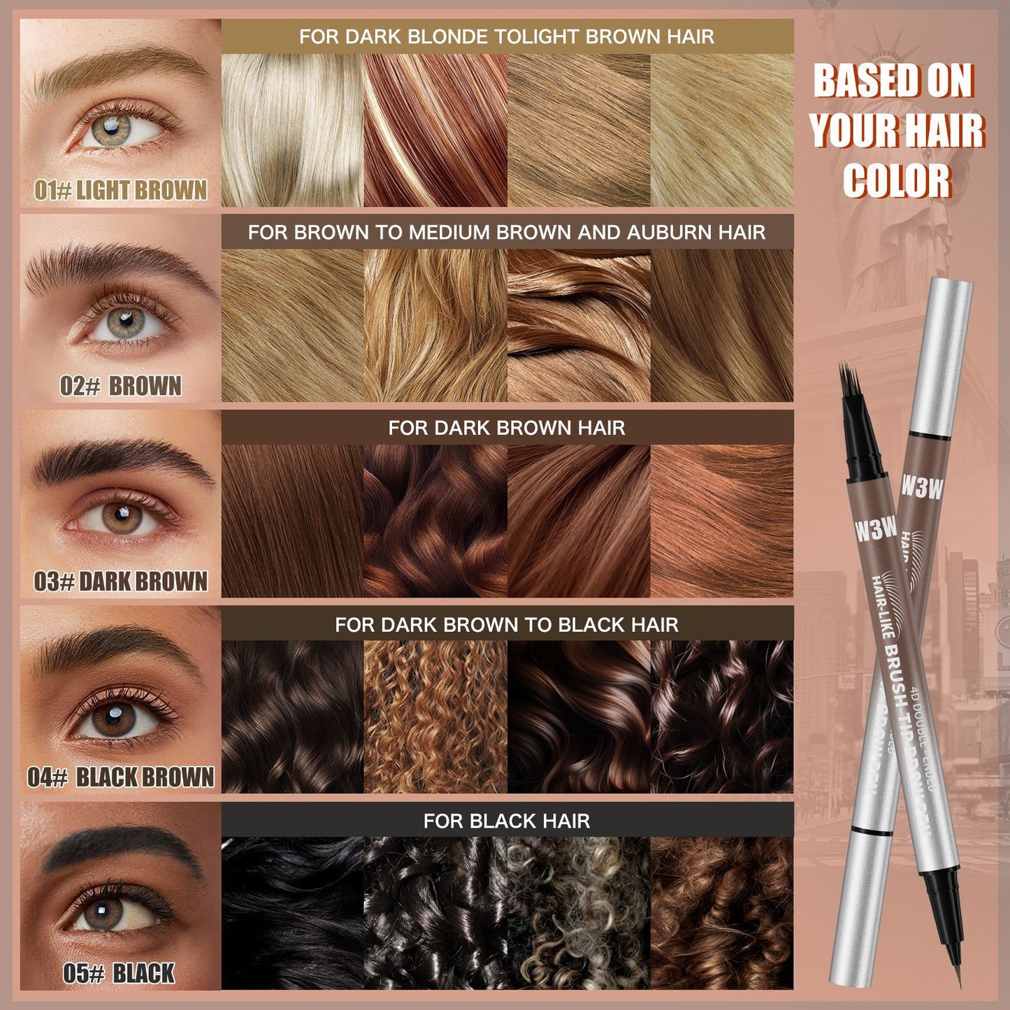 Waterproof Dual-Ended Brow & Liner Pencil