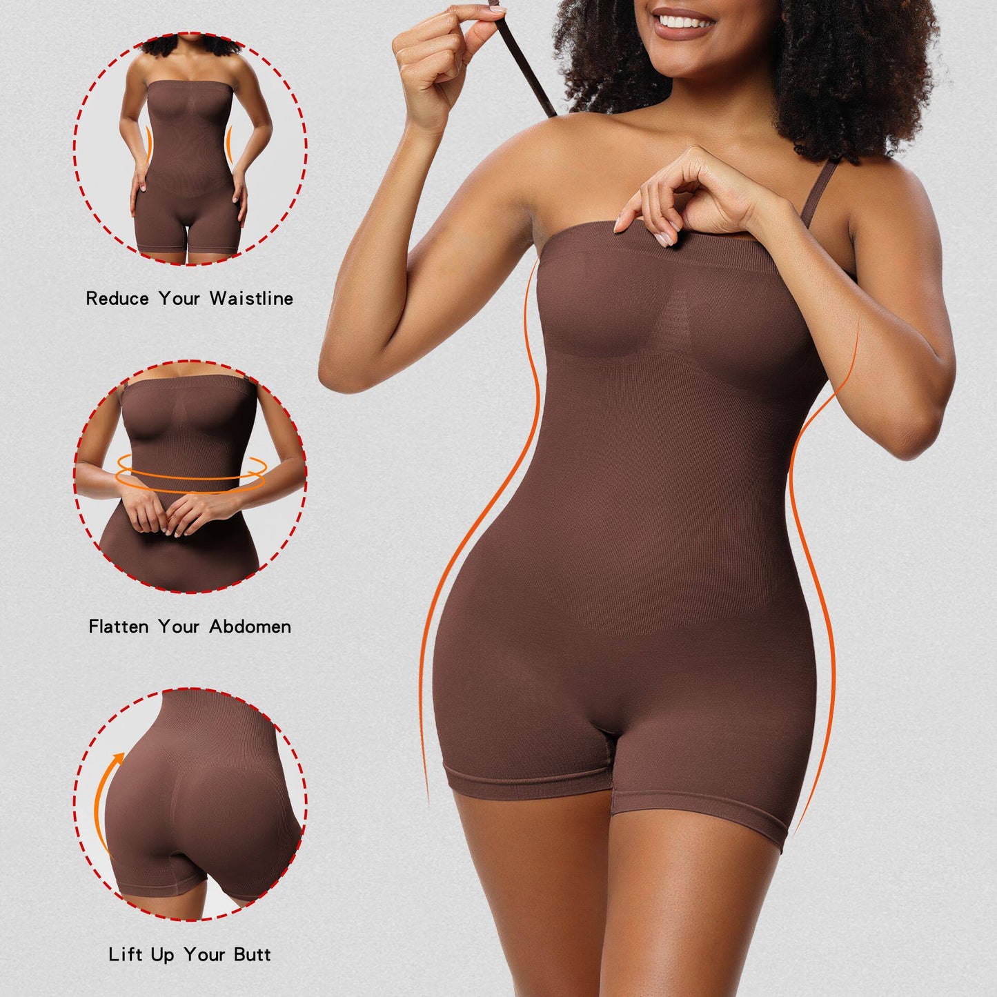 Strapless Tummy Control Bodysuit for Women